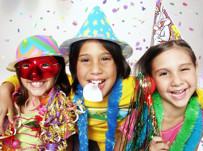 Happy Kids with Party Supplies