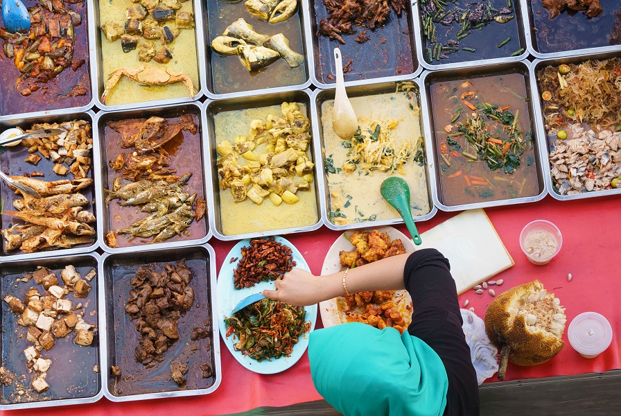 Variety of delicious Malay