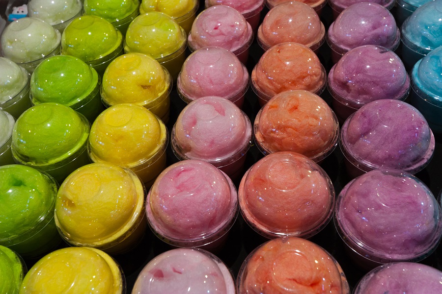Colorful Candy Floss in cups